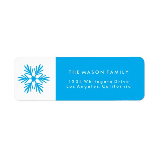 Blauwe Snowflake-feestdag/kerstlabels Etiket (Voorkant)