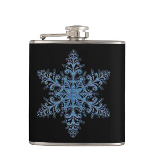 Blauwe Snowflake-fles Heupfles