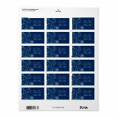 Blauwe Snowflakes kerstbruiloft labels (Full Sheet)
