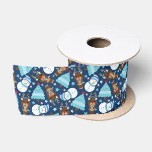 Blauwe Snowman en Blauwe kerstboom Lint