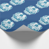 Blauwe snuif cadeaupapier (Hoek)