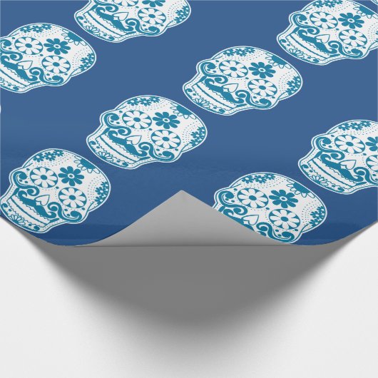 Blauwe snuif cadeaupapier (Hoek)