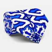 Blauwe Spaanse tegel Stropdas (Opgerold)