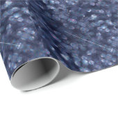 Blauwe Sparkle Bokeh-verlichting Cadeaupapier (Rol Hoek)