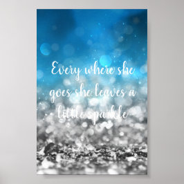 blauwe sparkle quote poster