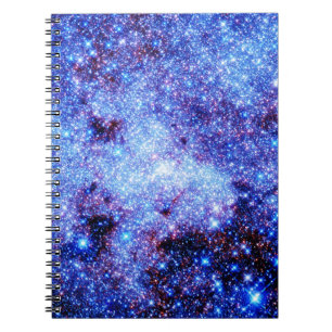 Blauwe sparkle sterren notitieboek
