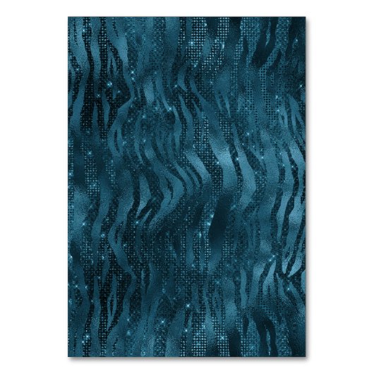 Blauwe Sparkle Zebra Print Kaart (Achterkant)
