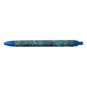 Blauwe Sparkles Zwarte Inkt Pen