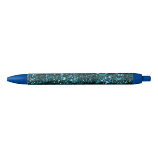 Blauwe Sparkles Zwarte Inkt Pen