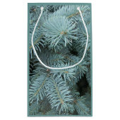 Blauwe sparren grijze groene boom cadeau tas klein cadeauzakje (Achterkant)