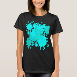 Blauwe spatverf t-shirt