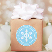 Blauwe speciale bezorging van de Kerstman aan Naam Ronde Sticker