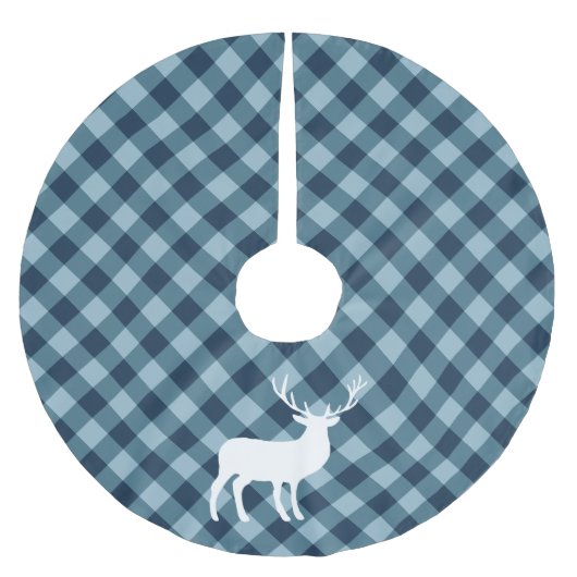 Blauwe speldenstaart en witte staaf | Vakantie Kerstboom Rok (Voorkant)