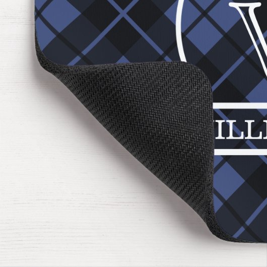 Blauwe speldenvis en haak-monogram muismat (Hoek)