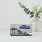 Blauwe spierwagen | Visitekaartje Auto-services (Staand voorkant)