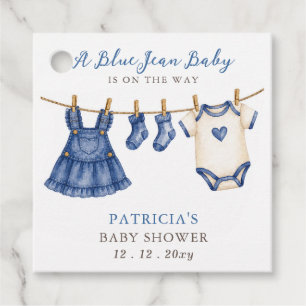Blauwe Spijkerbaby Is Op Komst Meisje Baby Borrel Bedankjes Labels