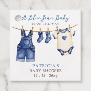 Blauwe Spijkerbaby Is Op Weg Jongens Baby Shower Bedankjes Labels