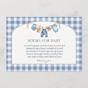 Blauwe Spijkerbaby Shower Cowboy Informatiekaartje