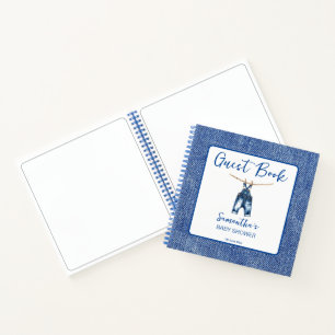 Blauwe spijkerbroek Het is een jongens babyshower  Notitieboek