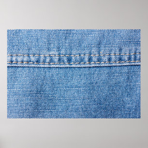 Blauwe spijkerbroek naait de structuur van de slui poster