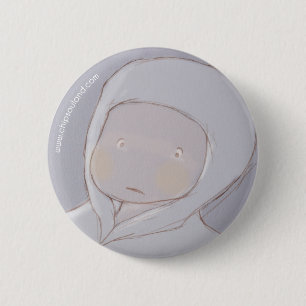 Blauwe spin ronde button 5,7 cm