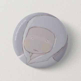 Blauwe spin ronde button 5,7 cm