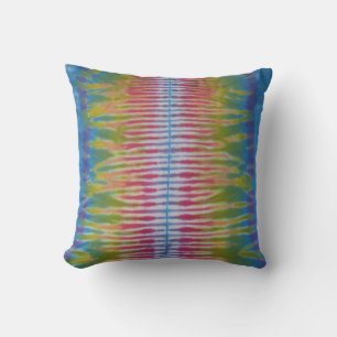 Blauwe Spine Tie Dye American MoJo Kussen