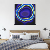 Blauwe spiraal abstract acryl schilderij 2 canvas afdruk (Insitu (Slaapkamer))