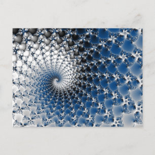 Blauwe spiraal briefkaart