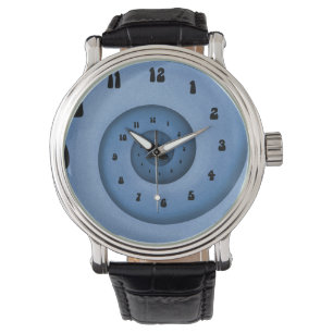 Blauwe spiraal horloge