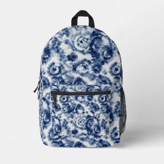 Blauwe spiraal tie-dye rugzak