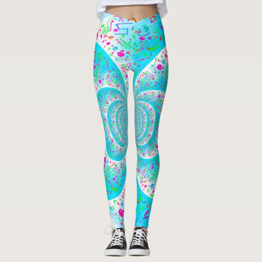 Blauwe spiraalvormige Leggings (Voorkant)