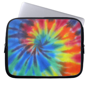 Blauwe spiraalvormige Stropdas-kleurstof Laptop Sleeve
