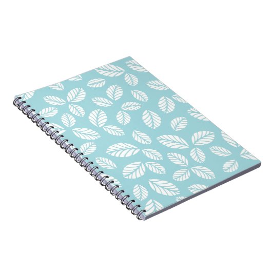 Blauwe spiral notebook met bladeren notitieboek (Rechterzijde)
