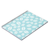 Blauwe spiral notebook met bladeren notitieboek (Linkerzijde)