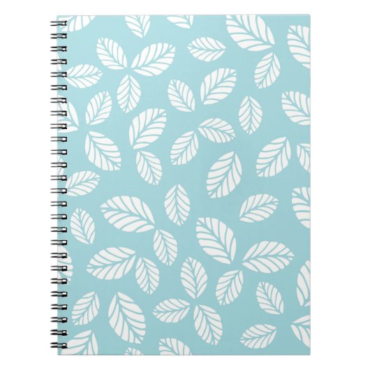 Blauwe spiral notebook met bladeren notitieboek (Voorkant)