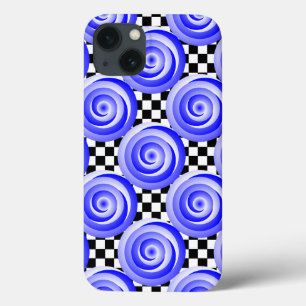 Blauwe spirale illusie door Kenneth Yoncich iPhone 13 Hoesje