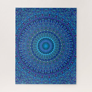 Blauwe Spirituele ventilator tuin Mandala Legpuzzel