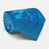 Blauwe Splash Stropdas (Opgerold)