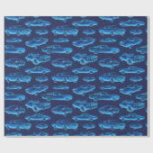 Blauwe spoeling cadeaupapier (Vlak)