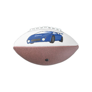 Blauwe sportwagen met afbeelding van luchtfolie american football