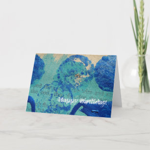 Blauwe Spots Gemengde Media, Happy Birthday! Kaart