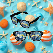 Blauwe sprankelende Nieuwjaar Golden Dark Sterrenn Retro Zonnebril