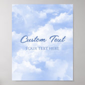 Blauwe Sprankelende Wolken Partij Aangepaste Tekst Poster (Voorkant)