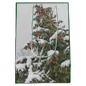 BLAUWE SPRUCE MET SNEEUW EN PIJNCONS MEDIUM CADEAUZAKJE (Achterkant)