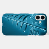 Blauwe staaf van Asclepius Case-Mate iPhone Case (Achterkant (horizontaal))