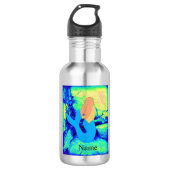 Blauwe staart vermagerd design skin voor iPod touc Waterfles (Voorkant)