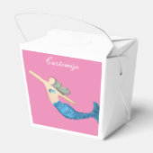 Blauwe staart Zeemeermin die Thunder_Cove zwemt Bedankdoosjes (Achterkant)