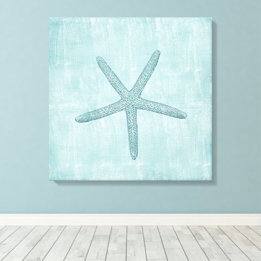 Blauwe staartvis canvas afdruk (Insitu (Houten vloer))