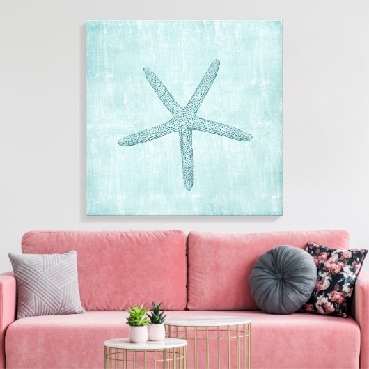 Blauwe staartvis canvas afdruk (Insitu (Woonkamer))